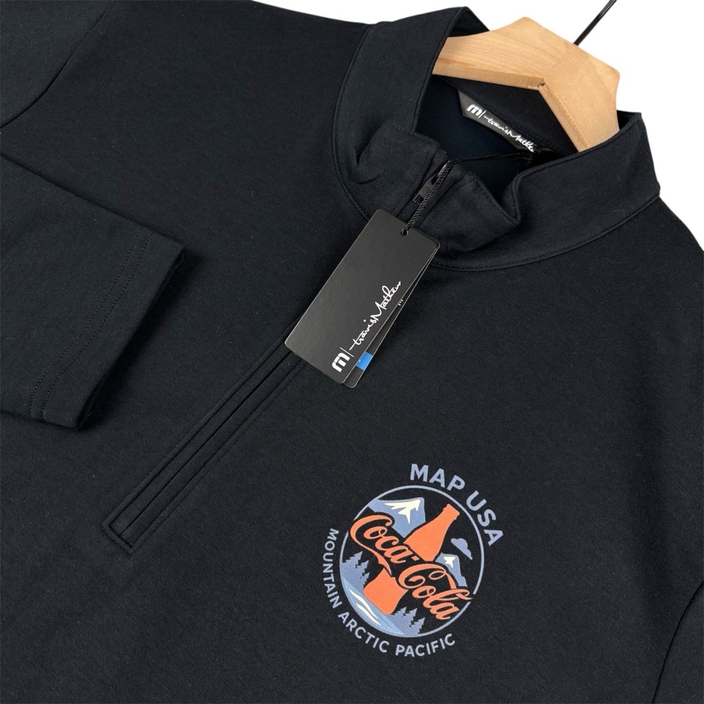 Travis Mathew Coveside 1/4 Zip Pullover Mens‎ XL Black Golf Performance Stretch